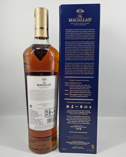 Rượu whisky thùng đôi Macallan 15 năm 43% 0,7L